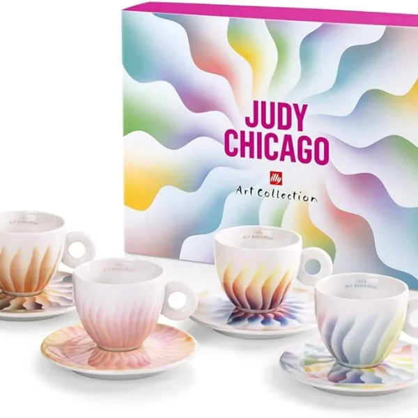Juego de 4 Tazas de Cappuccino: Illy Art Collection de Judy Chicago